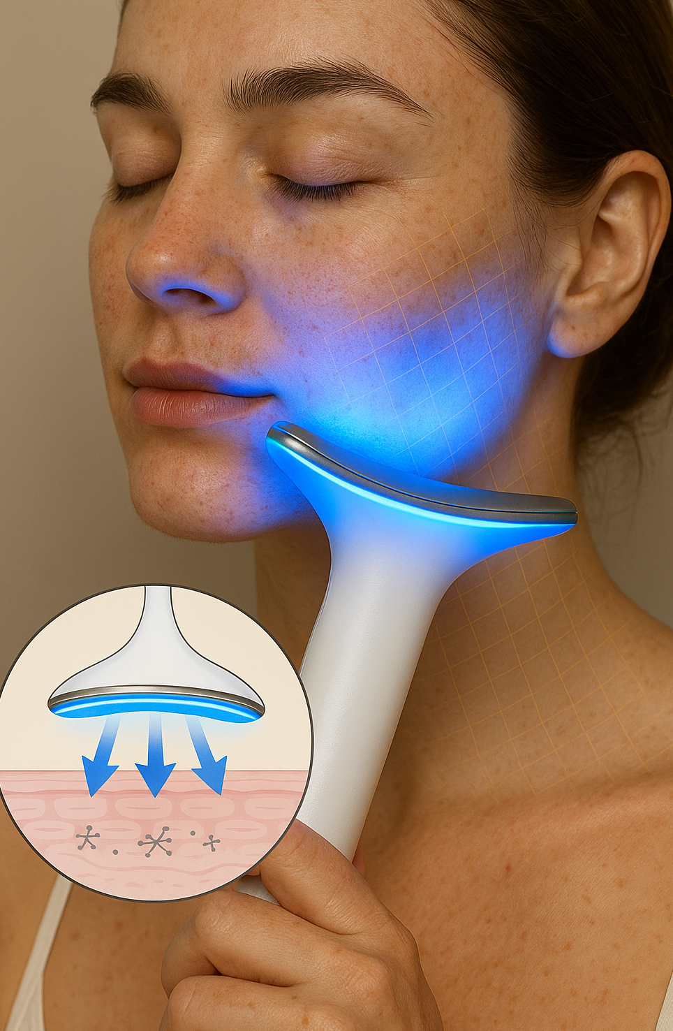DermaLis™ 3-en-1 – Appareil EMS Anti-Rides et Raffermissant pour Visage & Cou